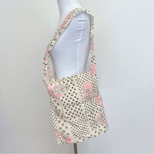 Free People Floral Colorblock Print Gauze Satchel Reusable Bag